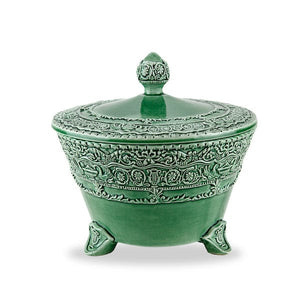 Arte Italica Renaissance Italian Green Footed Bowl with Lid