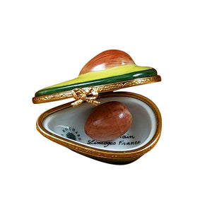 Rochard "Avocado Half with Removable Pit" Limoges Box