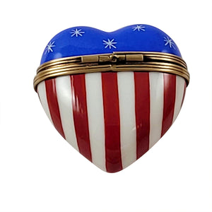 Rochard "Heart American Flag" Limoges Box