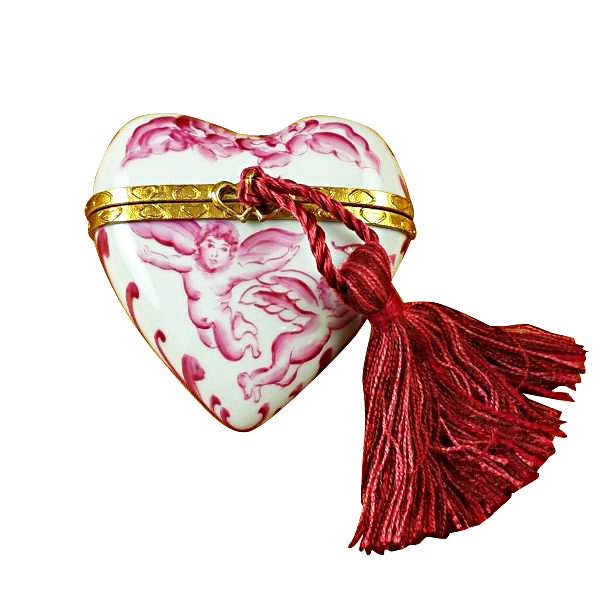 Load image into Gallery viewer, Rochard &quot;Heart - Pink Angel with Tassel&quot; Limoges Box
