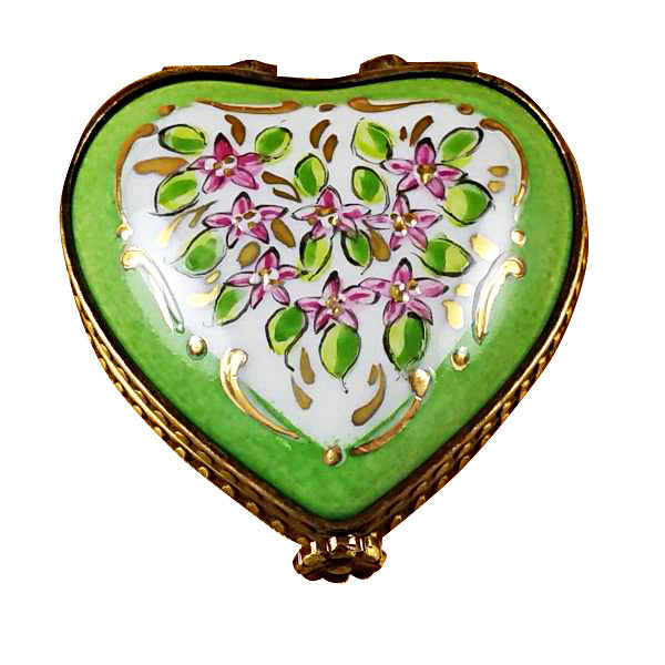 Load image into Gallery viewer, Rochard &quot;Mini Heart Roses on Green Base&quot; Limoges Box
