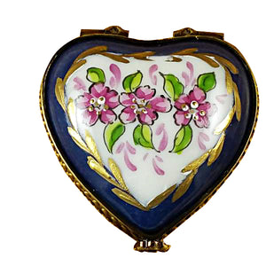 Rochard "Blue Heart Roses on Blue Base" Limoges Box