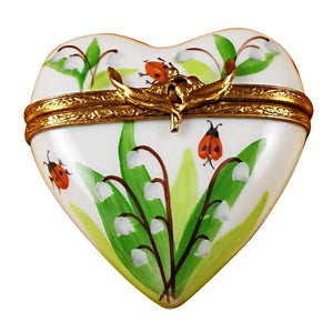 Rochard "Lily of the Valley Heart" Limoges Box
