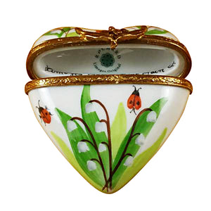 Rochard "Lily of the Valley Heart" Limoges Box