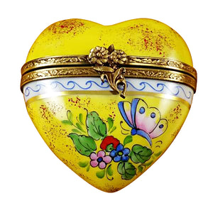 Rochard "Butterfly Heart - Yellow" Limoges Box