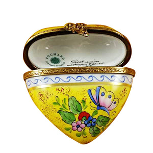 Rochard "Butterfly Heart - Yellow" Limoges Box