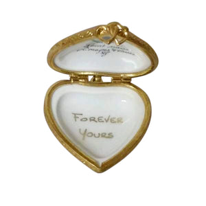 Rochard "Red "MY LOVE" Heart with Pendant" Limoges Box
