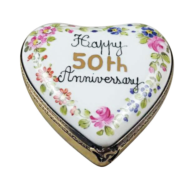 Load image into Gallery viewer, Rochard &quot;50th Anniversary Heart&quot; Limoges Box
