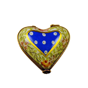 Rochard "Blue Heart with Flowers" Limoges Box