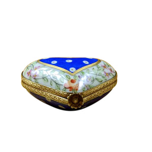 Rochard "Blue Heart with Flowers" Limoges Box