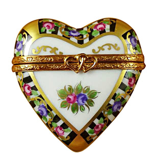 Rochard "Black & White Heart" Limoges Box