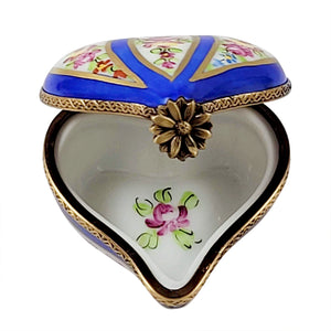 Rochard "Blue Striped Heart" Limoges Box