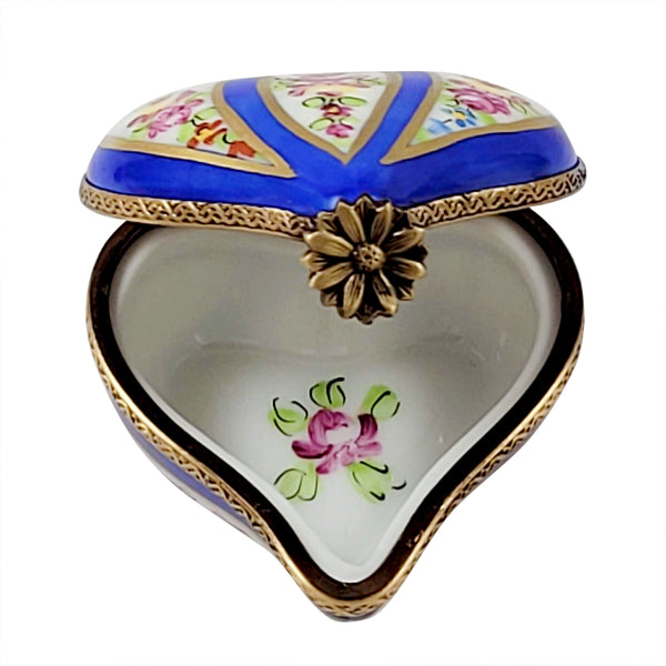 Load image into Gallery viewer, Rochard &quot;Blue Striped Heart&quot; Limoges Box
