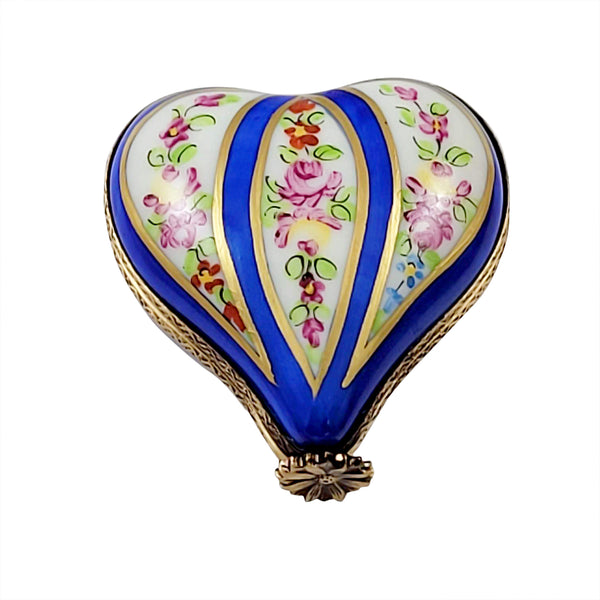 Load image into Gallery viewer, Rochard &quot;Blue Striped Heart&quot; Limoges Box
