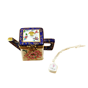 Rochard "Square Teapot with Blue Spout & Handle" Limoges Box