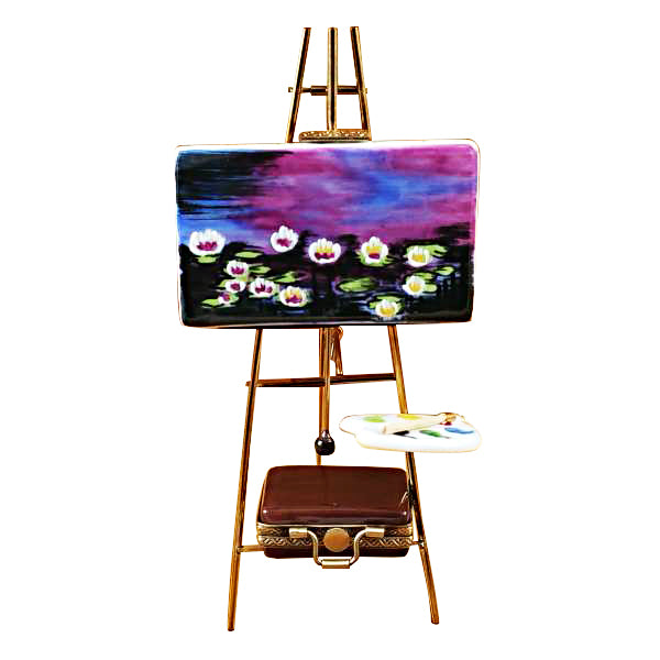 Load image into Gallery viewer, Rochard &quot;Easel Monet - Water Lilies&quot; Limoges Box
