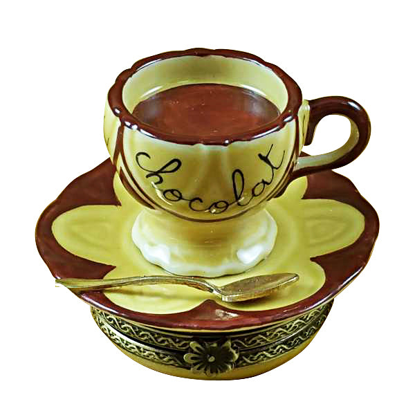 Load image into Gallery viewer, Rochard &quot;Hot Chocolate Cup &amp; Saucer&quot; Limoges Box
