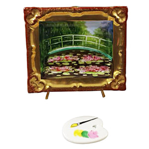 Rochard "Framed Monet Japanese Footbridge with Removable Pallette" Limoges Box