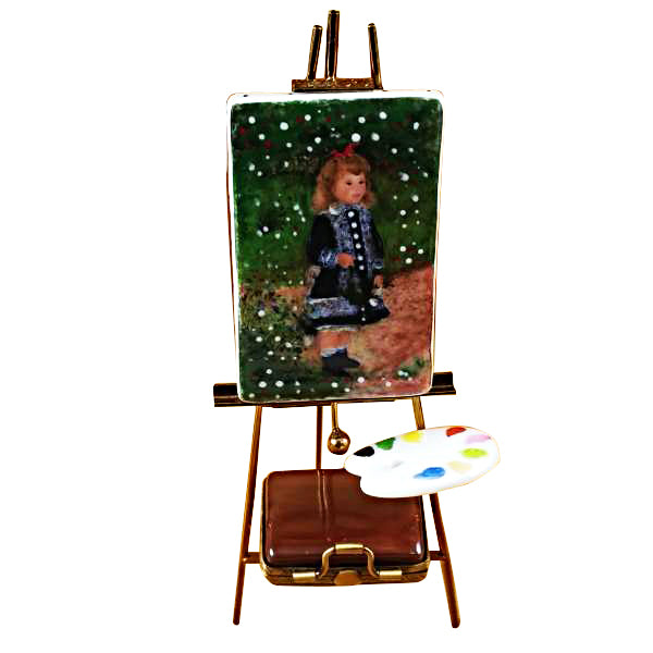Load image into Gallery viewer, Rochard &quot;Easel Renoir: A Girl with Watering Can&quot; Limoges Box

