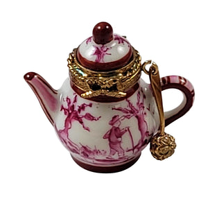 Rochard "Pink Toile Teapot" Limoges Box