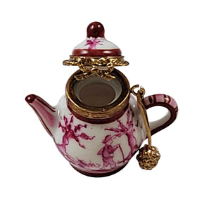 Rochard "Pink Toile Teapot" Limoges Box