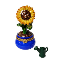 Load image into Gallery viewer, Rochard &quot;Sunflowers in a Pot with Removable Watering Can&quot; Limoges Box