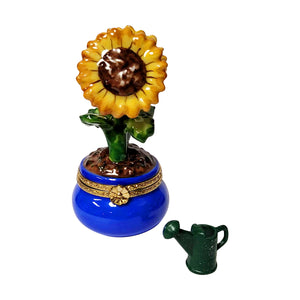 Rochard "Sunflowers in a Pot with Removable Watering Can" Limoges Box