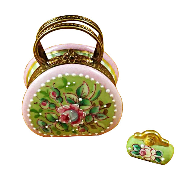 Load image into Gallery viewer, Rochard &quot;Round Purse with Coin Wallet Victoria&quot; Limoges Box
