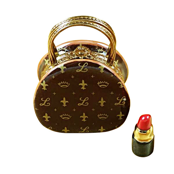 Load image into Gallery viewer, Rochard &quot;Designer Purse with Lipstick&quot; Limoges Box
