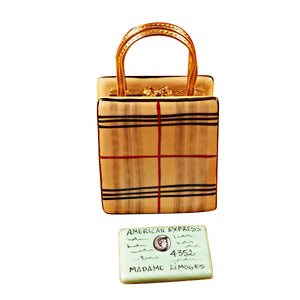 Rochard "Designer Shopping Bag with Credit Card" Limoges Box