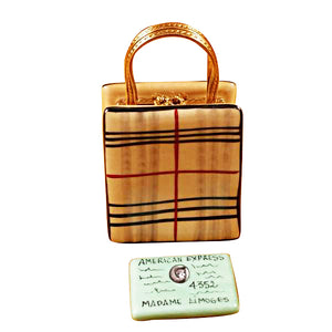 Rochard "Designer Shopping Bag with Credit Card" Limoges Box