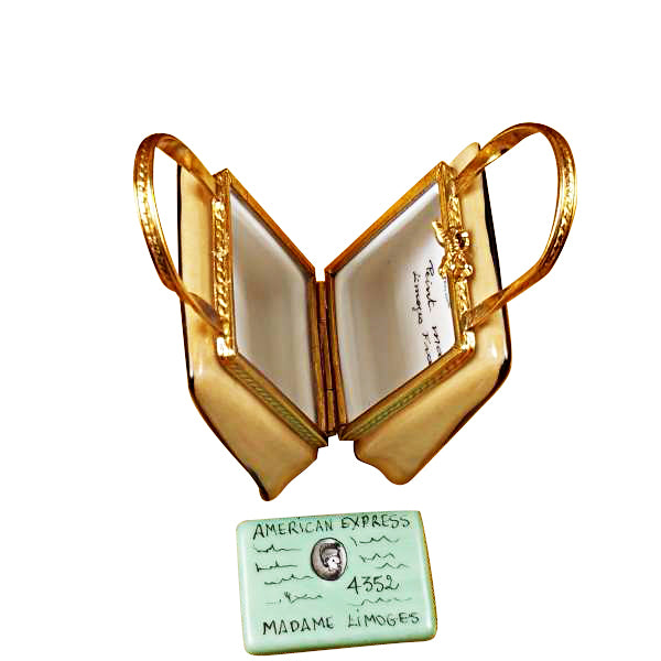 Load image into Gallery viewer, Rochard &quot;Designer Shopping Bag with Credit Card&quot; Limoges Box
