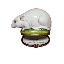 Load image into Gallery viewer, White Mouse Limoges Box