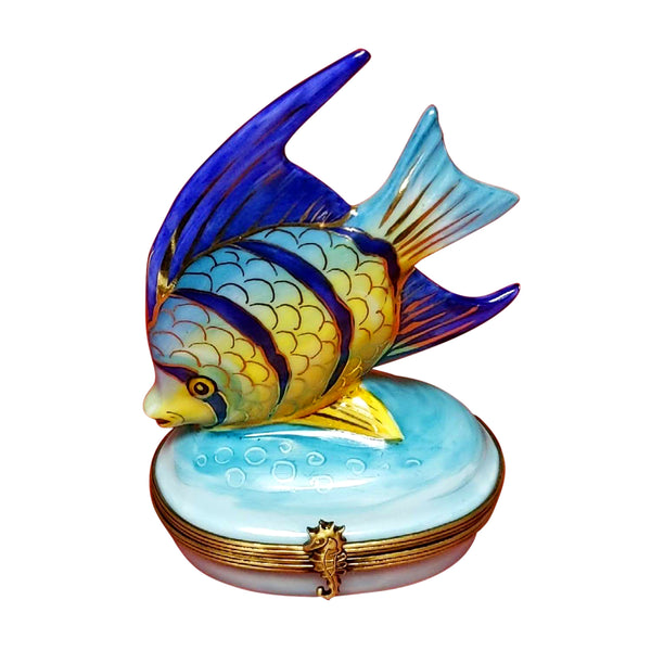 Load image into Gallery viewer, Blue &amp; Yellow Fish Limoges Box
