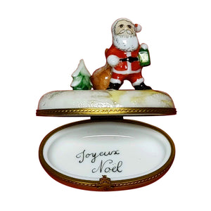 Santa By Tree Limoges Box