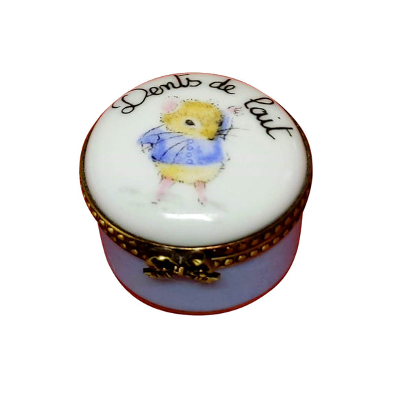 Load image into Gallery viewer, Dents De Lait Blue Round Limoges Box
