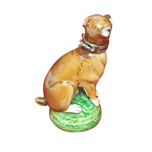 Load image into Gallery viewer, Boxer on Green Base - Hinged Around The Collar Limoges Box
