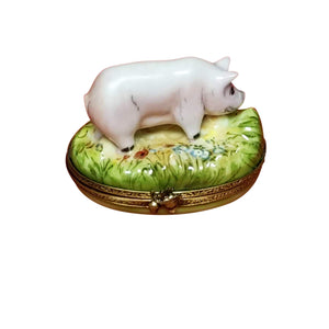 Pig with Lettuce Limoges Box