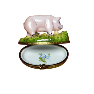Pig with Lettuce Limoges Box