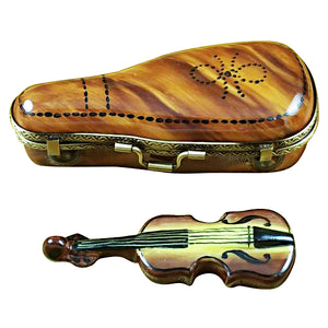 Rochard "Maplewood Violin Case with Violin" Limoges Box