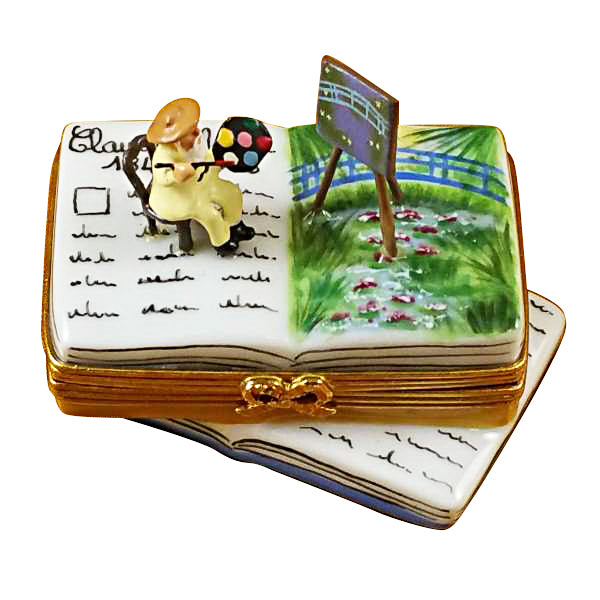 Load image into Gallery viewer, Rochard &quot;Book Monet - Water Lilies&quot; Limoges Box
