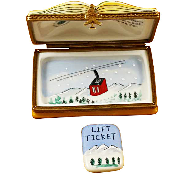Load image into Gallery viewer, Rochard &quot;Trail Map with Removable Lift Ticket&quot; Limoges Box
