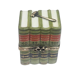 Rochard "Law Books with Gavel" Limoges Box