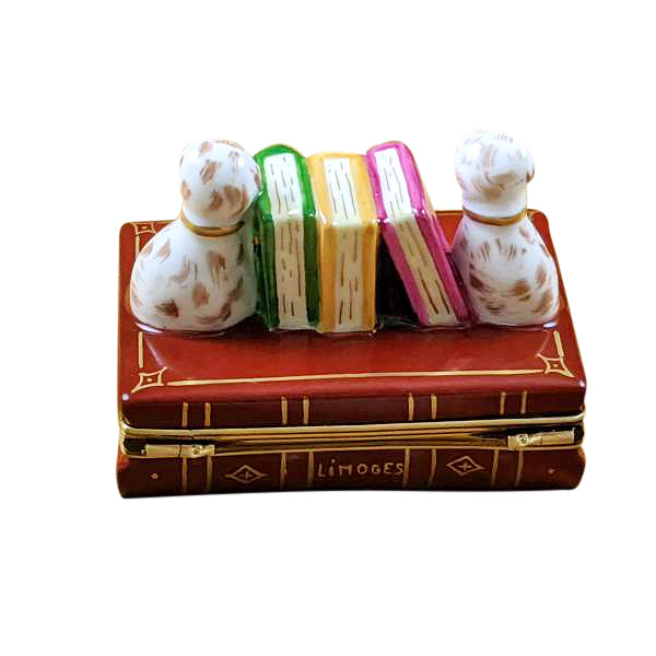 Load image into Gallery viewer, Rochard "Dog Bookends" Limoges Box
