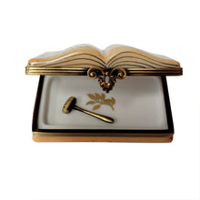 Load image into Gallery viewer, Rochard &quot;Open Law Book with Removable Brass Gavel&quot; Limoges Box
