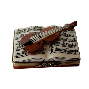 Rochard "Music Book with Violin" Limoges Box