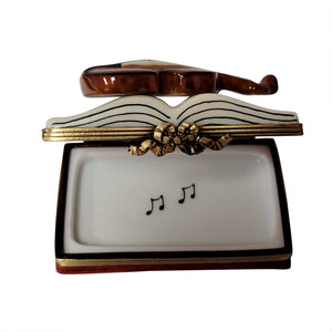 Rochard "Music Book with Violin" Limoges Box