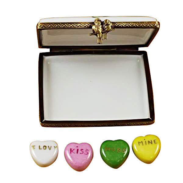 Load image into Gallery viewer, Rochard &quot;Envelope with Conversation Hearts&quot; Limoges Box
