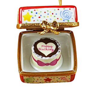 Rochard "Birthday Cake with Balloons and Confetti" Limoges Box