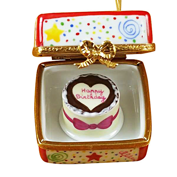 Load image into Gallery viewer, Rochard &quot;Birthday Cake with Balloons and Confetti&quot; Limoges Box
